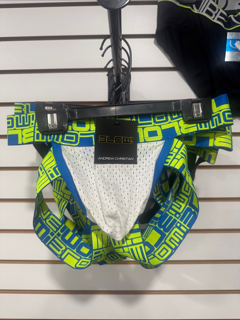 Andrew Christian Neon Green & Blue Athletic Jockstrap